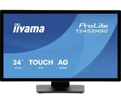 Monitor IPS LED Iiyama ProLite 24inch T2452MSC-B2, Full HD (1920 x 1080), HDMI, DisplayPort, Touchscreen, 120 Hz, 5 ms (Negru) - bestgaming.ro